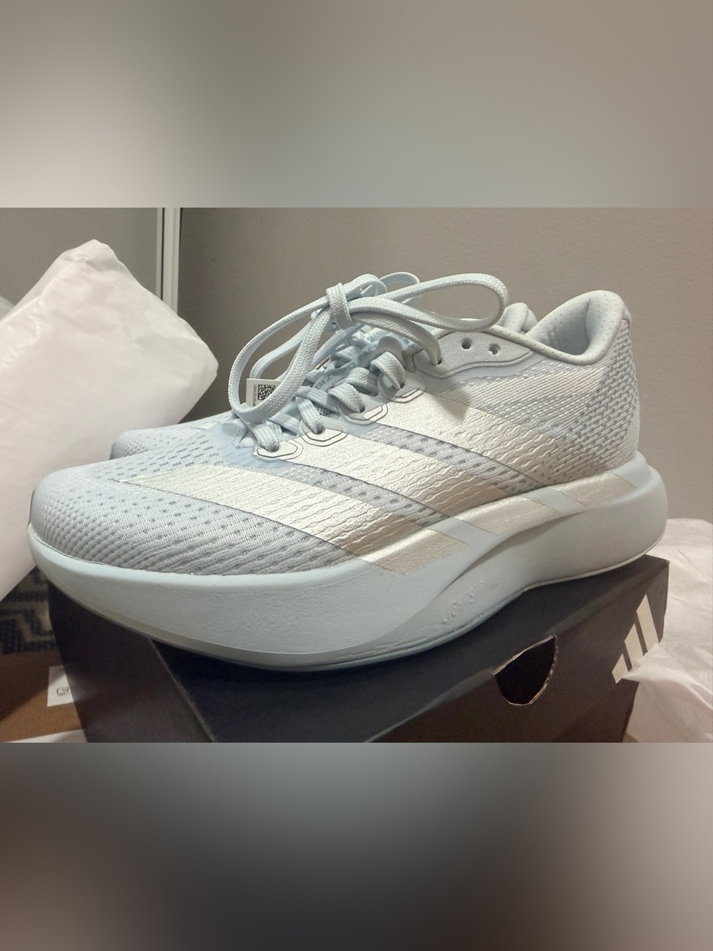 adidas Women's Adizero Light Blue and White Running Shoes